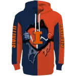 illinois fighting illini heartbeat graphic blue hoodie best selling