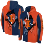 illinois fighting illini heartbeat graphic blue hoodie best selling