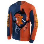 illinois fighting illini heartbeat graphic blue hoodie best selling