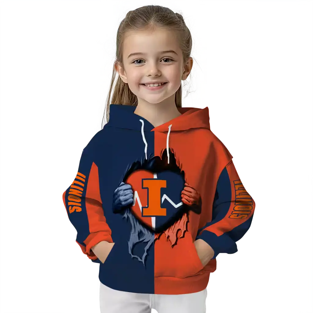 illinois fighting illini heartbeat graphic blue hoodie top rated illinois fighting illini heartbeat graphic blue hoodie top rated