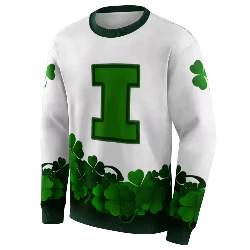 illinois fighting illini lucky motif white green hoodie new arrival illinois fighting illini lucky motif white green hoodie new arrival
