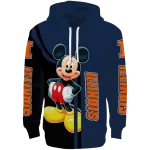 illinois fighting illini mickey mouse blue black hoodie best selling