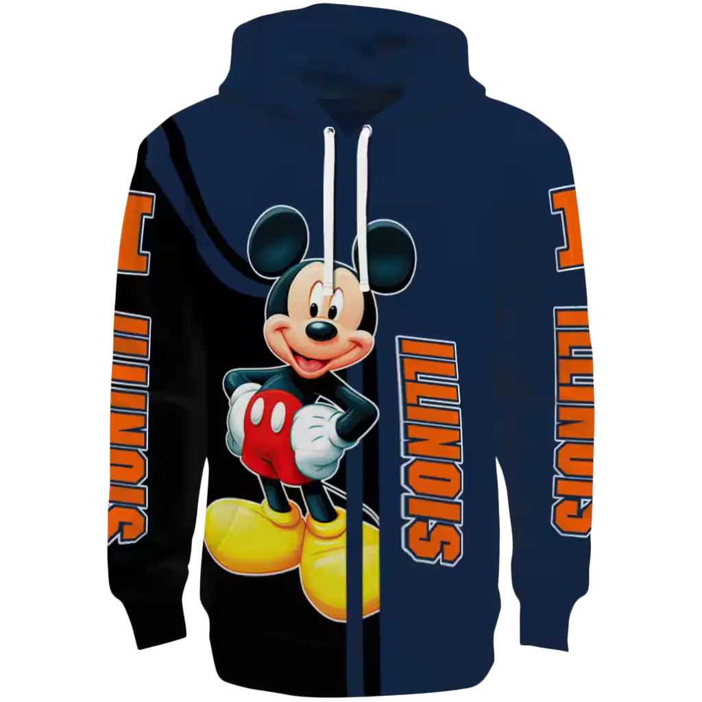 illinois fighting illini mickey mouse blue black hoodie best selling illinois fighting illini mickey mouse blue black hoodie best selling