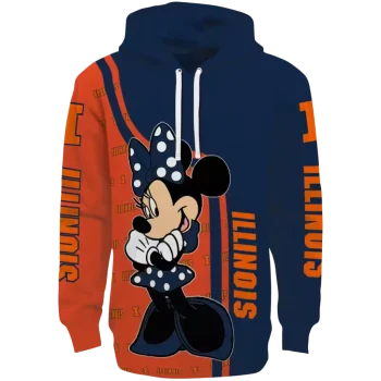 illinois fighting illini minnie mouse blue hoodie best selling