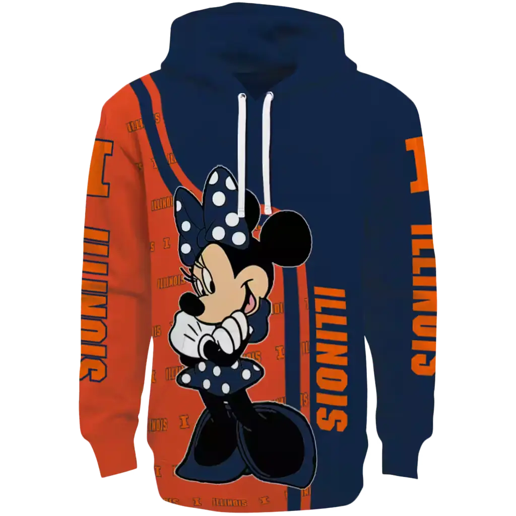 illinois fighting illini minnie mouse blue hoodie best selling illinois fighting illini minnie mouse blue hoodie best selling