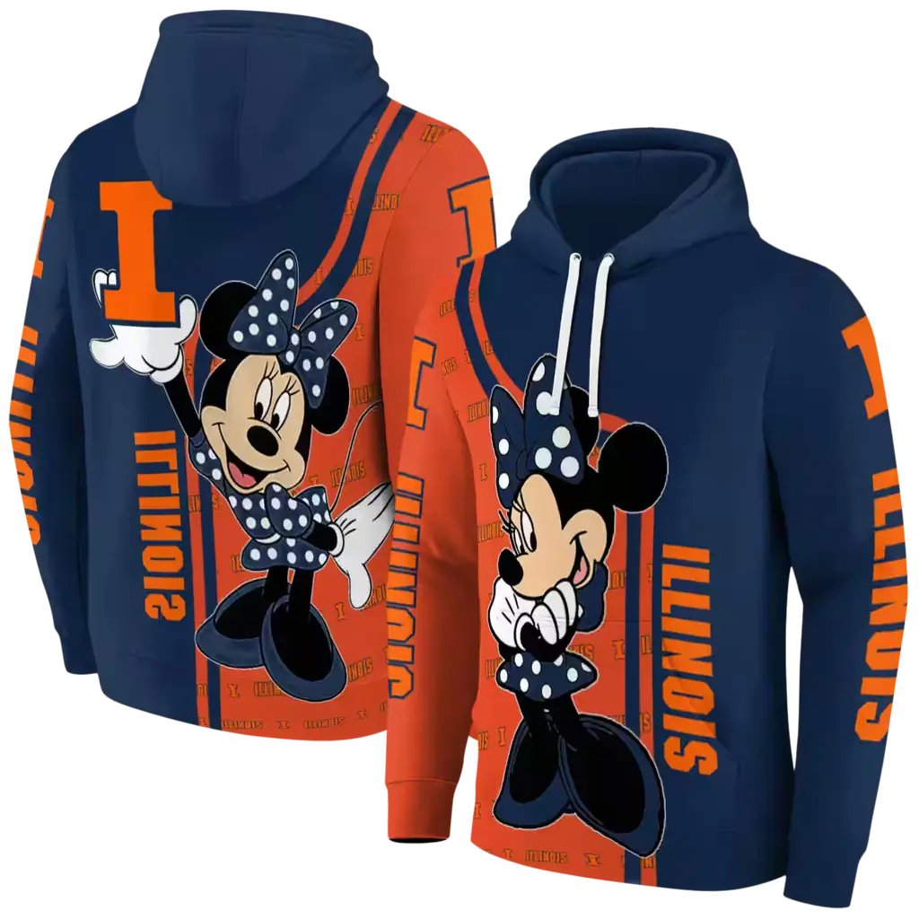 illinois fighting illini minnie mouse blue hoodie fashion forward illinois fighting illini minnie mouse blue hoodie fashion forward