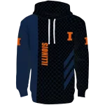 illinois fighting illini monogram pattern blue hoodie best selling