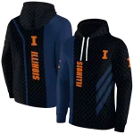 illinois fighting illini monogram pattern blue hoodie best selling