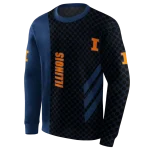 illinois fighting illini monogram pattern blue hoodie best selling