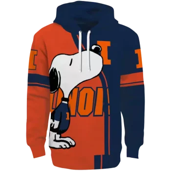 illinois fighting illini playful snoopy blue hoodie best selling