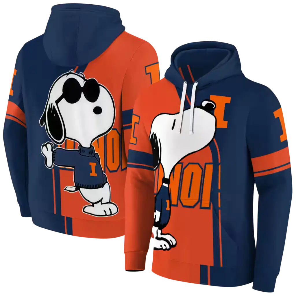 illinois fighting illini playful snoopy blue hoodie fashion forward illinois fighting illini playful snoopy blue hoodie fashion forward