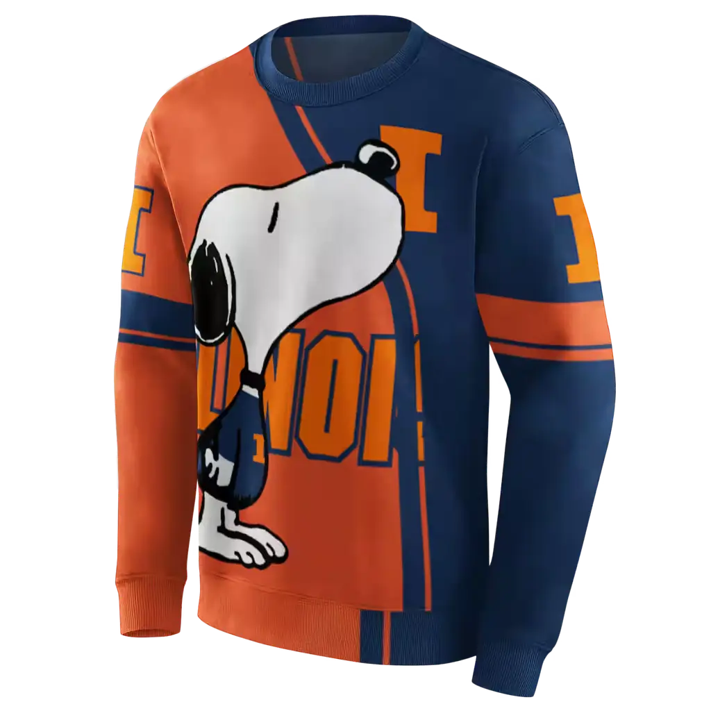 illinois fighting illini playful snoopy blue hoodie new arrival illinois fighting illini playful snoopy blue hoodie new arrival