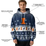 illinois fighting illini reindeer motif blue hoodie best selling