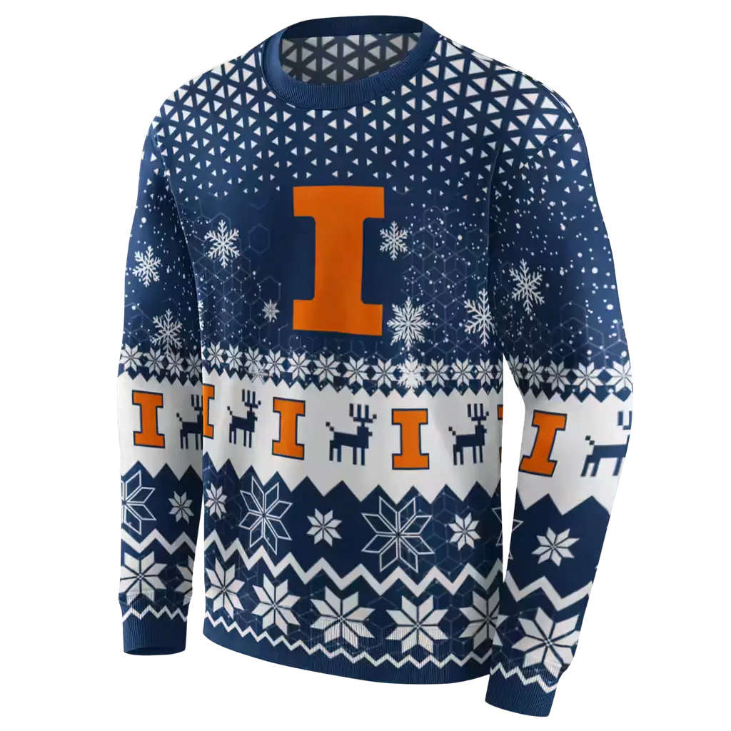 illinois fighting illini reindeer motif blue hoodie new arrival illinois fighting illini reindeer motif blue hoodie new arrival