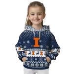 illinois fighting illini reindeer motif blue hoodie best selling