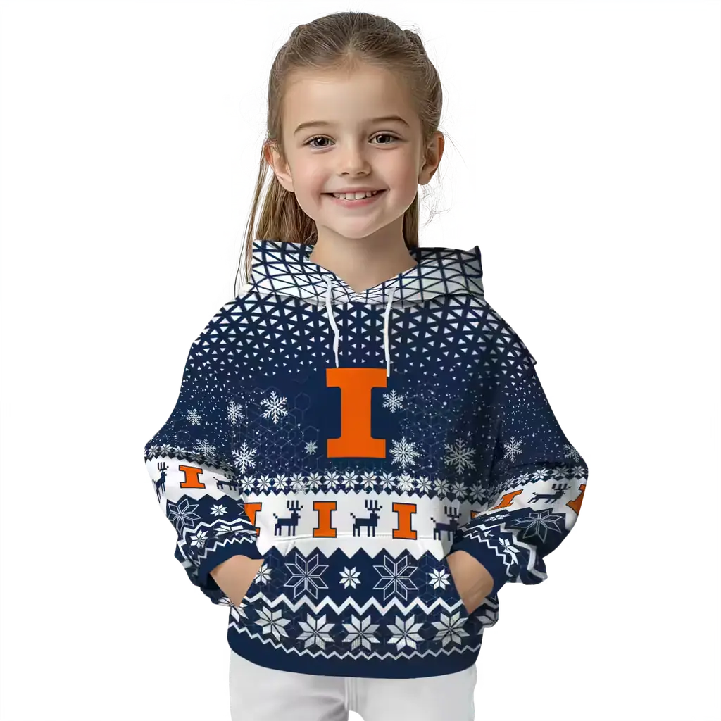 illinois fighting illini reindeer motif blue hoodie top rated illinois fighting illini reindeer motif blue hoodie top rated