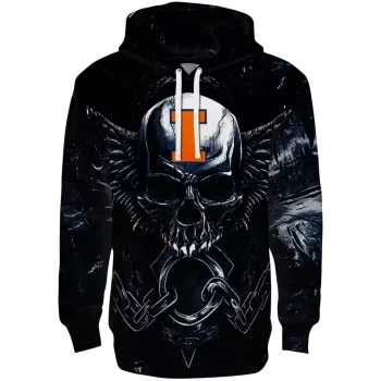 illinois fighting illini skull artwork blue black hoodie best selling