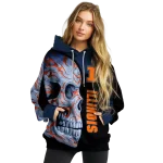 illinois fighting illini skull motif blue black hoodie best selling