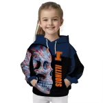 illinois fighting illini skull motif blue black hoodie best selling