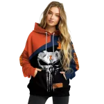 illinois fighting illini skull punisher orange black hoodie best selling