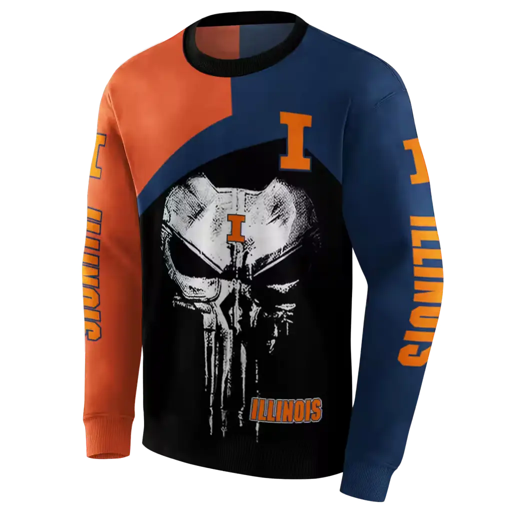 illinois fighting illini skull punisher orange black hoodie new arrival illinois fighting illini skull punisher orange black hoodie new arrival