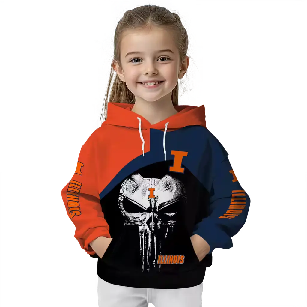 illinois fighting illini skull punisher orange black hoodie top rated illinois fighting illini skull punisher orange black hoodie top rated