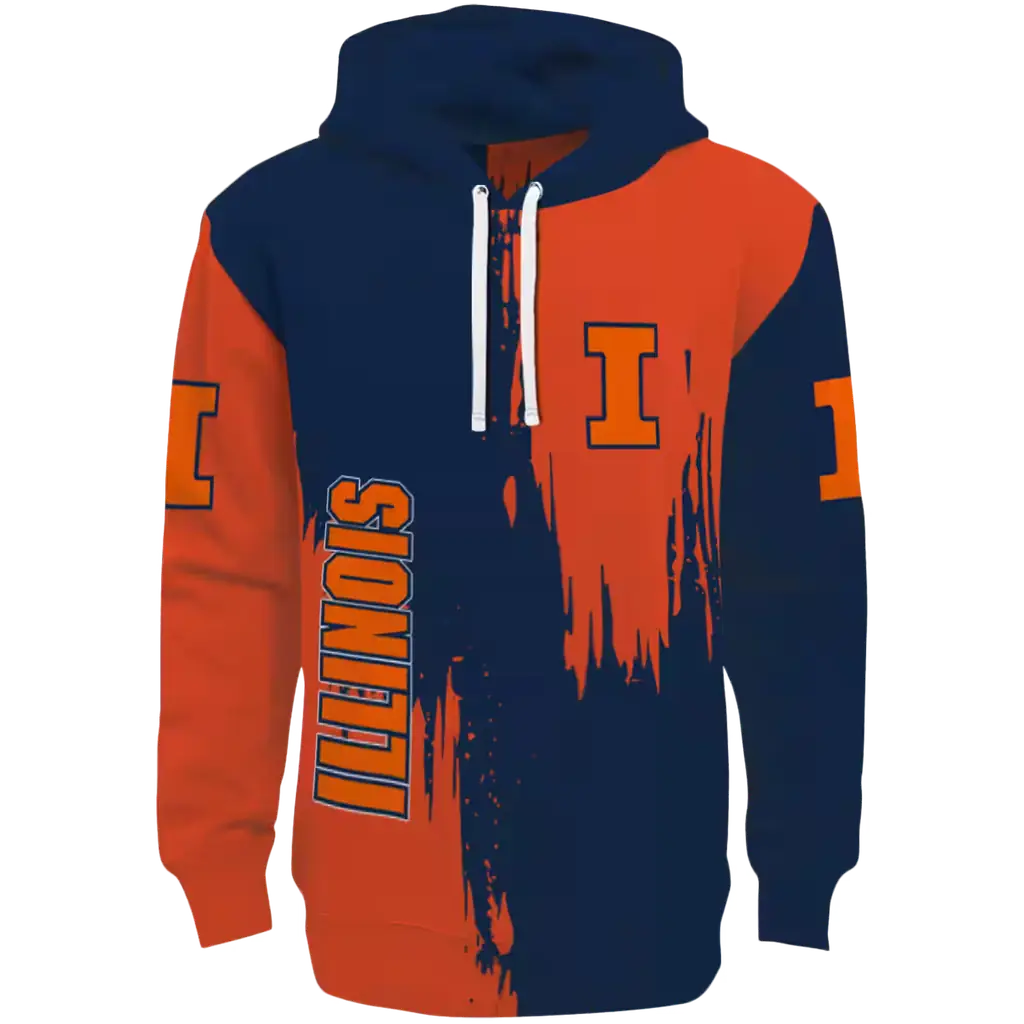 illinois fighting illini splatter effect blue hoodie best selling illinois fighting illini splatter effect blue hoodie best selling