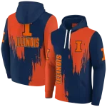 illinois fighting illini splatter effect blue hoodie best selling