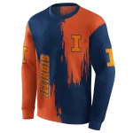 illinois fighting illini splatter effect blue hoodie best selling