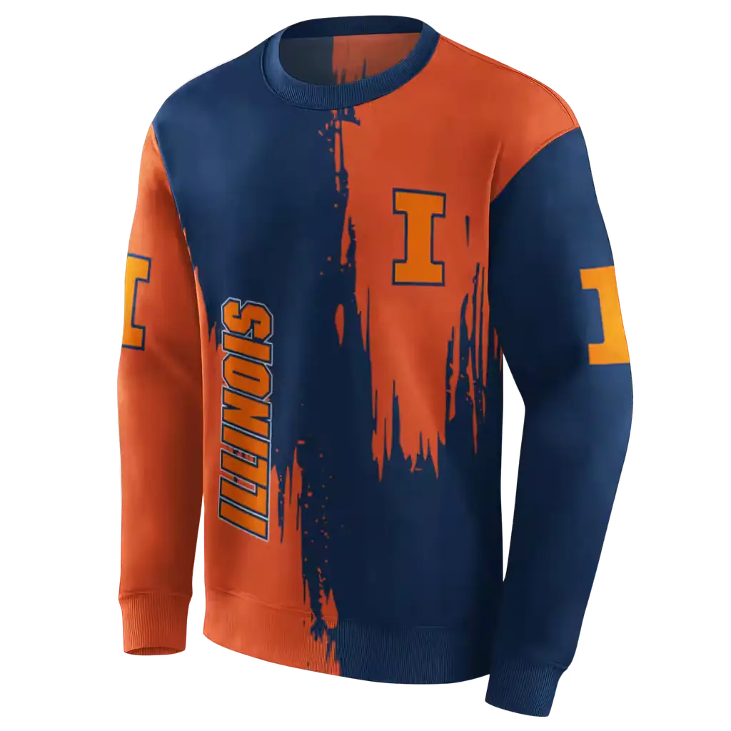 illinois fighting illini splatter effect blue hoodie new arrival illinois fighting illini splatter effect blue hoodie new arrival