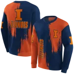 illinois fighting illini splatter effect blue hoodie best selling