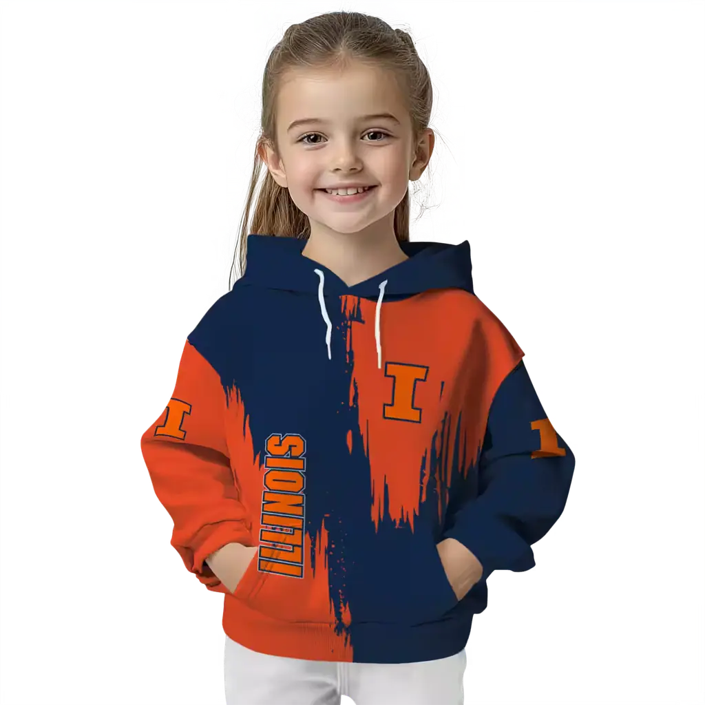 illinois fighting illini splatter effect blue hoodie top rated illinois fighting illini splatter effect blue hoodie top rated