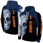 illinois fighting illini sugar skull blue black hoodie best selling