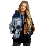 illinois fighting illini sugar skull blue black hoodie best selling