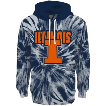 illinois fighting illini tie dye pattern blue hoodie best selling