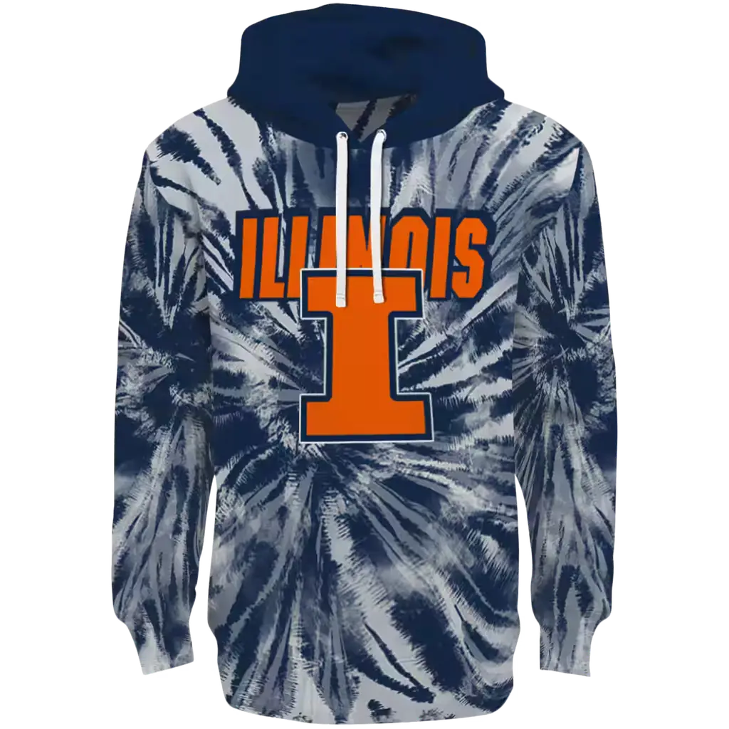 illinois fighting illini tie dye pattern blue hoodie best selling illinois fighting illini tie dye pattern blue hoodie best selling