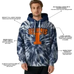 illinois fighting illini tie dye pattern blue hoodie best selling