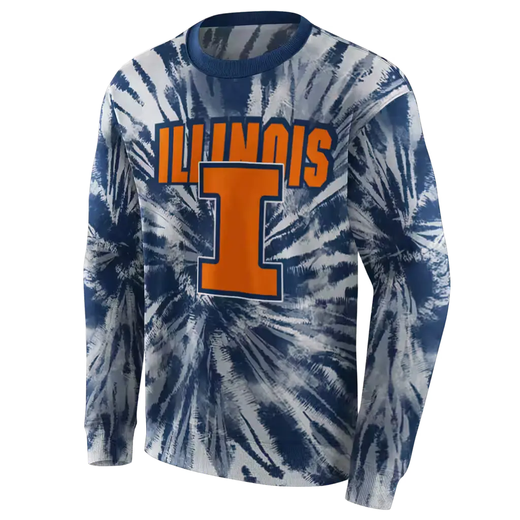 illinois fighting illini tie dye pattern blue hoodie new arrival illinois fighting illini tie dye pattern blue hoodie new arrival