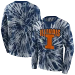 illinois fighting illini tie dye pattern blue hoodie best selling