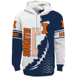 illinois fighting illini triangular pattern blue white hoodie best selling