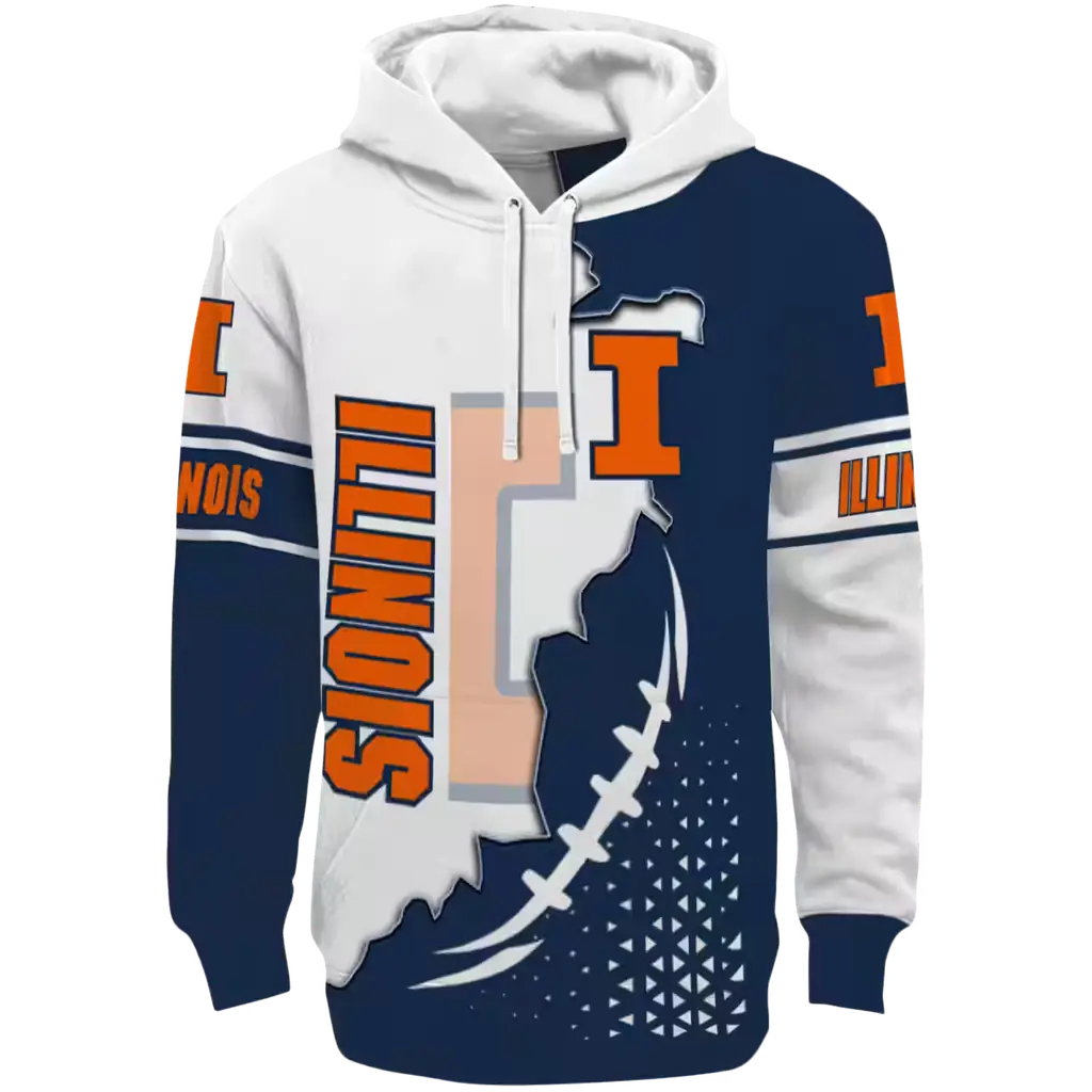 illinois fighting illini triangular pattern blue white hoodie best selling illinois fighting illini triangular pattern blue white hoodie best selling