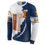 illinois fighting illini triangular pattern blue white hoodie best selling