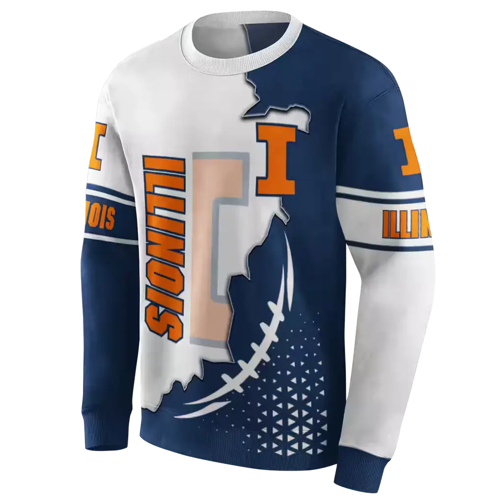 illinois fighting illini triangular pattern blue white hoodie new arrival illinois fighting illini triangular pattern blue white hoodie new arrival