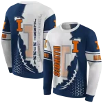 illinois fighting illini triangular pattern blue white hoodie best selling