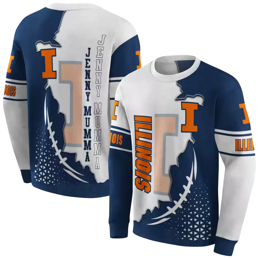 illinois fighting illini triangular pattern blue white hoodie premium grade illinois fighting illini triangular pattern blue white hoodie premium grade