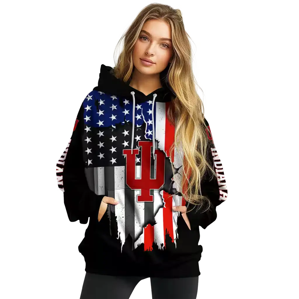 indiana hoosiers american pride black hoodie high quality indiana hoosiers american pride black hoodie high quality