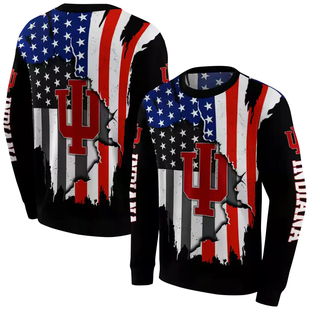 indiana hoosiers american pride black hoodie premium grade indiana hoosiers american pride black hoodie premium grade