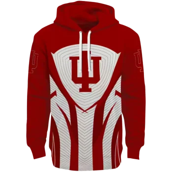 indiana hoosiers concentric lines red black hoodie best selling