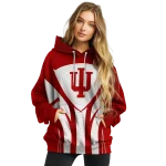 indiana hoosiers concentric lines red black hoodie best selling