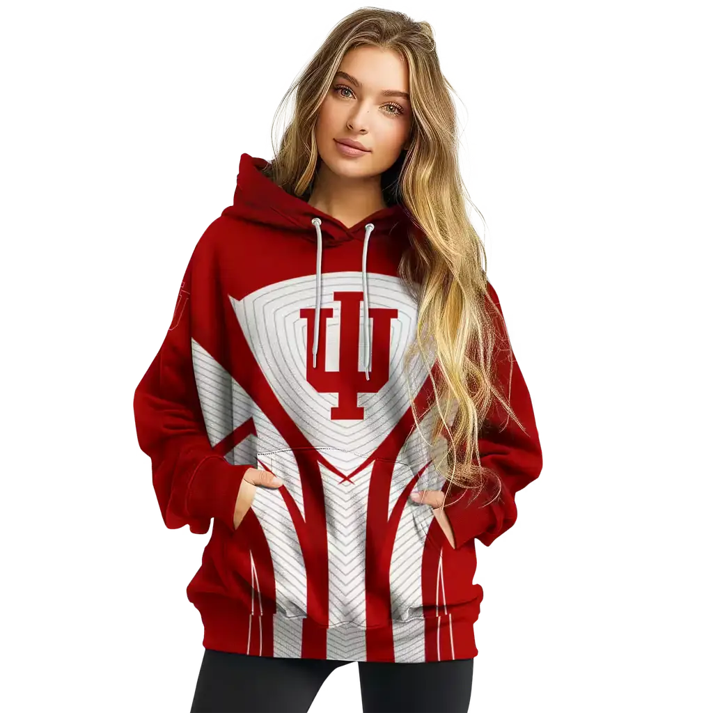 indiana hoosiers concentric lines red black hoodie high quality indiana hoosiers concentric lines red black hoodie high quality